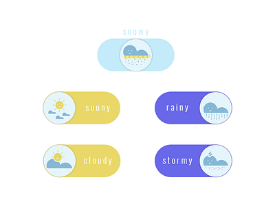 Weather states as switch buttons challenge icons illustration onoff buttons weather play