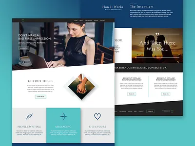 Virtual Dating Assistants Website copywriting dating freelance homepage landing page material modern virtual assistants website wordpress