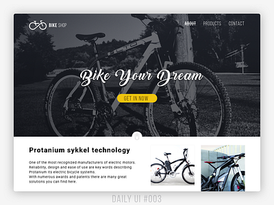 #Daily UI #003 - Landing Page 003 bike daily ui landing page