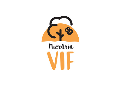 Logo for Mieraria VIF bee branding honey logo