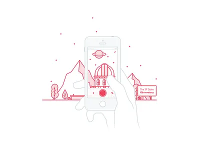 Racap Illustration 4 app buildings capture houses lines observatory recap vector