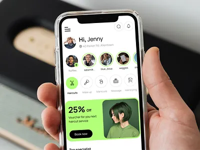 Hair Salon App UI Design beauty design fashion figma hair salon app ui design uiux design ux design