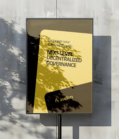 Avelon's standing billboard (closer look) branding graphic design