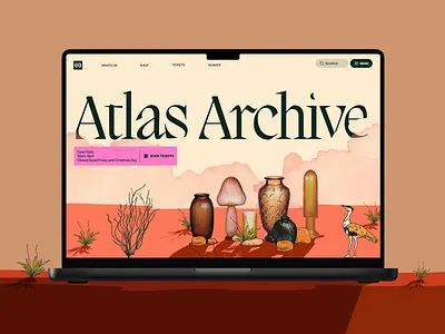 Landing Page - Atlas Museum animation bold flat illustration landing page storytelling ui ux visual website