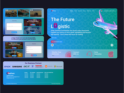 FlashTrack - Shipment and Logistic UI Web Design​​​​​​​ branding cargo design desktop illustration land landing page logistic ui web