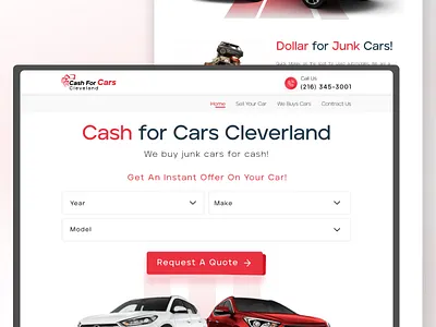 🚗 Instant Cash for Junk Cars – Sleek & Professional Website Des car modern ui website