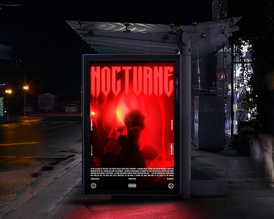 NOCTURNE Poster Design adobe photoshop display mockup graphic design image manipulation poster design poster mockup procreate