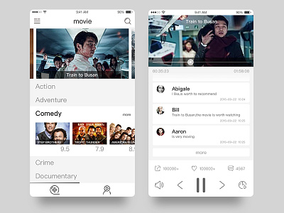 Movie player icon interface movie player ui