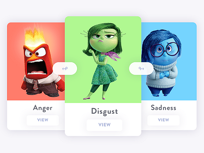 Emotions app card character colors concept emotions ios mobile slide ui ux web design