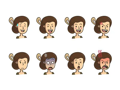 Mbok Iyem app cartoon character cute doodle emoji emoticon pack rawrsome set sticker