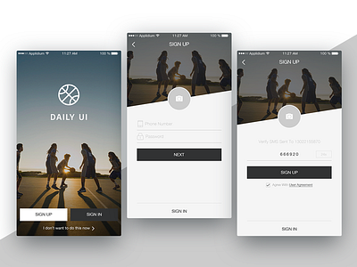 Daily UI #001 Sign up basketball concise daily ui dynamic ux