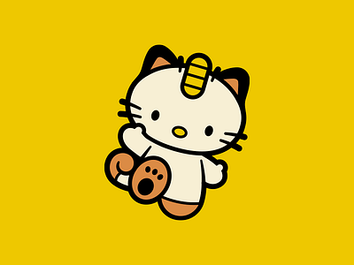 Hello Meowth hello kitty illustration meowth pokemon