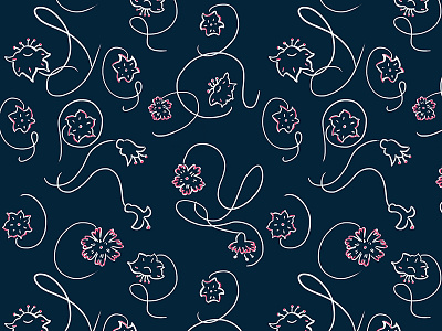 Bloom Lines bloom flower fucsia illustration lines pattern