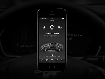 Tesla mobile app car carui download free freebie interface kit mockup psd tesla ui user