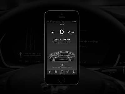 Tesla mobile app car carui download free freebie interface kit mockup psd tesla ui user