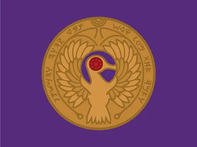 Staff of Ra egyptian icon illustration indiana jones raiders of the lost ark thick lines