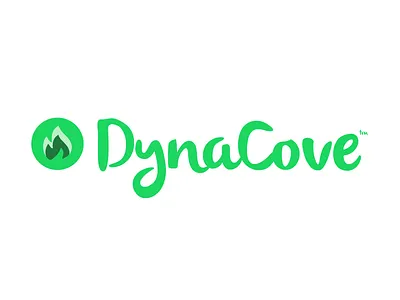 DynaCove Logo agency brand company flame logo typography