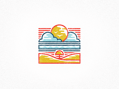 Endless Summer beach icon illustration ocean sand summer sun vector