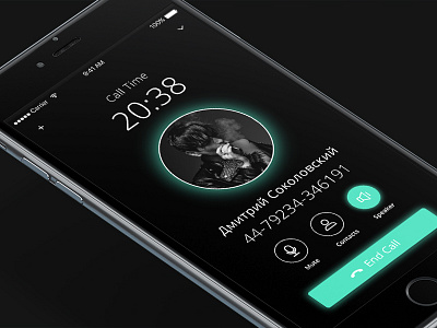 Phone Call UI black call clean cyrillic daily ui green iphone simple ui ui design ux ux design