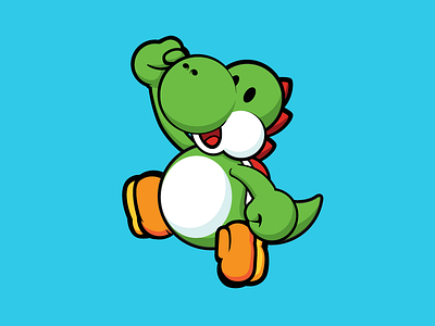 Poshi illustration paper mario video game yoshi