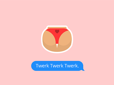 Twerk it butt icon illustration imessage ios sticker texting