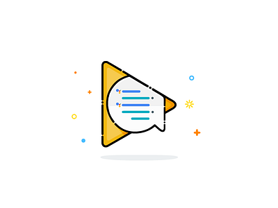 Google Allo (play icon) conversation form forms google google forms illustration paper play sweet vector