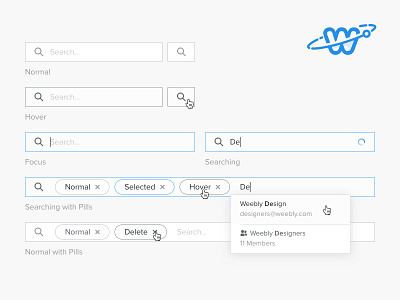 Multi-Select AutoComplete - Weebly Orbit autocomplete carbon framework input interaction pills search ui weebly