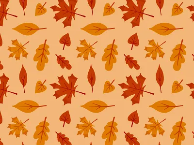 Fall Pattern autumn fall flat halloween illustration leaves orange pattern season warm