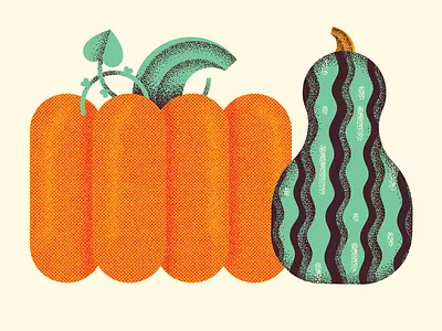 squash friends autumn fall food garden halloween illustration plant pumpkin squash