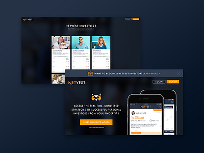 Netvest Website advice conceptual dark finance financial intelligent landing page money owl stock ui website