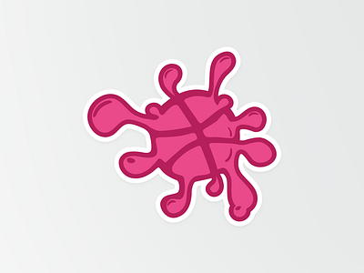 Dribbble Blood Splash Sticker dribbble logo rebound sticker sticker mule stickermule