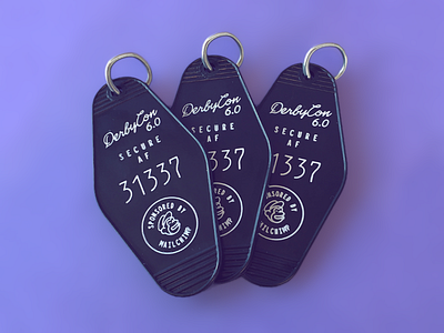 DerbyCon 6.0 Hotel Keychains derbycon hotel keychain keychain leave behind leet mailchimp secure af