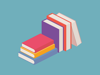 Isometric Books books illustration isometric library school vector