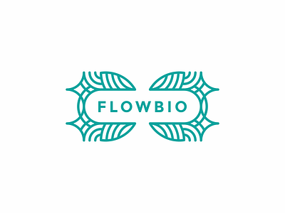 Flowbio earth flower leaf letter lineart logo natural nature star teal water