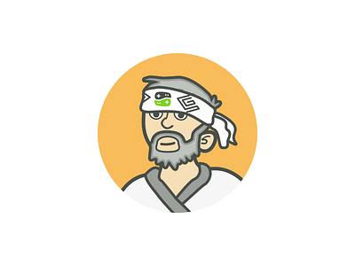 Gamer Sensei Character avatar character controller gamer icon illustration man portrait sensei vector