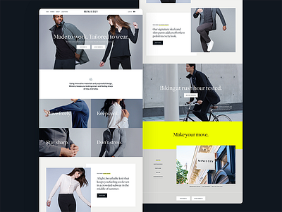 Ministry branding e commerce menswear ui web design womenswear