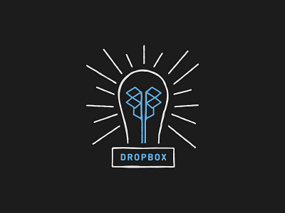 Lit dropbox identity illustration light bulb