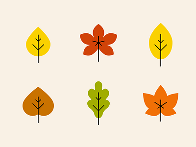 Autumn Leaves Icons aspen autumn birch chestnut fall hornbeam leaves maple oak