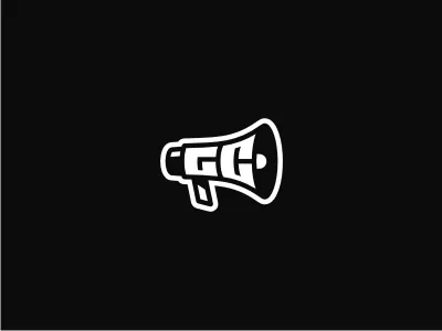 GC + megaphone c community crew female g girl group lettermark logo megaphone monogram smart