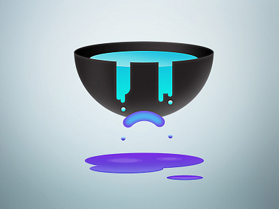 Emotion - Sad abstract blue crying cute emotion illustration minimalistic sad