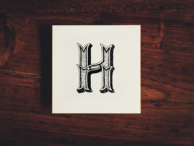 H 36daysoftype analog h hand lettering paper