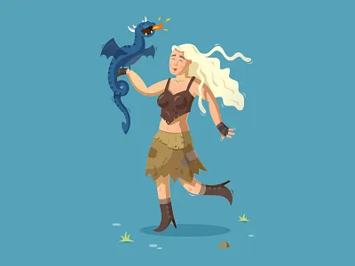 Daenerys Targaryen character daenerys dragon fire game of thrones gamesofthrones illustration khal khaleesi targaryen tv vector