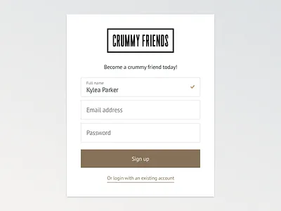 Sign Up minimal sign up ui