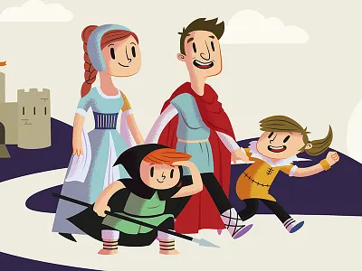 Historical characters characters family illustration