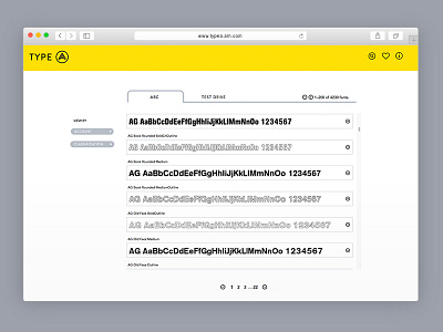 User Interface — Type A clean database library type typography ui