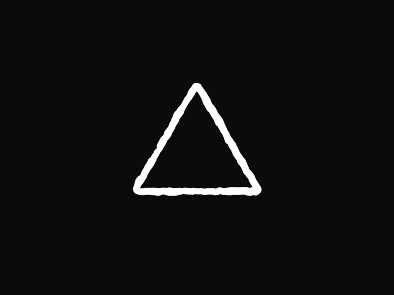 tri 2d animation bw design drip motion triangle