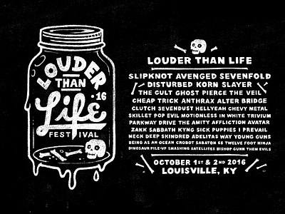 louder than life 2016 chalk festival fresh handwriting lettering louder than life mason jar skull