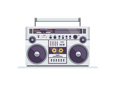 Turbo boombox ghetto baster icon illustration radio stereo tape vector
