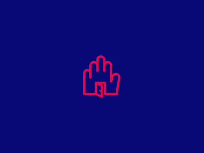 Hand House Logo blue hand house icon logo logo design pink