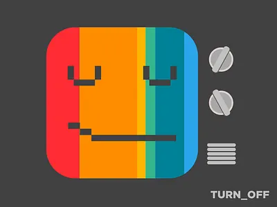 Turn Off art character colors design flat icon illustration off turn tv vector